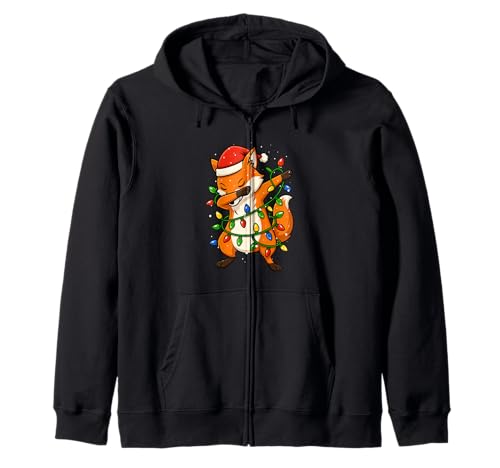 Lustiger Fuchs Weihnachten Dabbing Xmas Feiertage Jungen Mädchen Kinder Kapuzenjacke von XmasAxis1