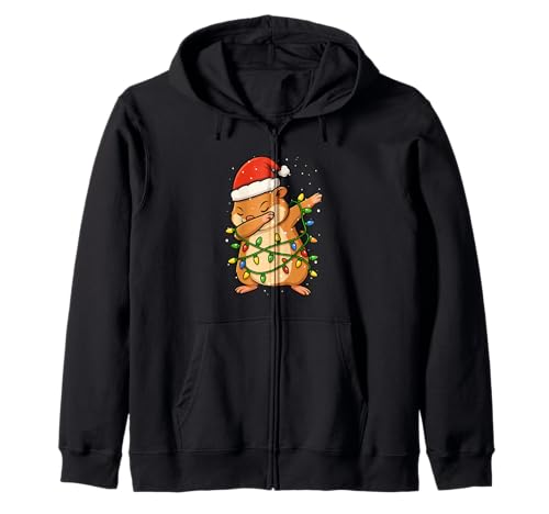 Lustiger Hamster Weihnachten Dabbing Xmas Feiertage Jungen Mädchen Kind Kapuzenjacke von XmasAxis1