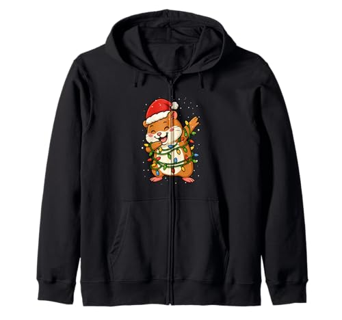 Lustiger Hamster Weihnachten Dabbing Xmas Feiertage Jungen Mädchen Kind Kapuzenjacke von XmasAxis1