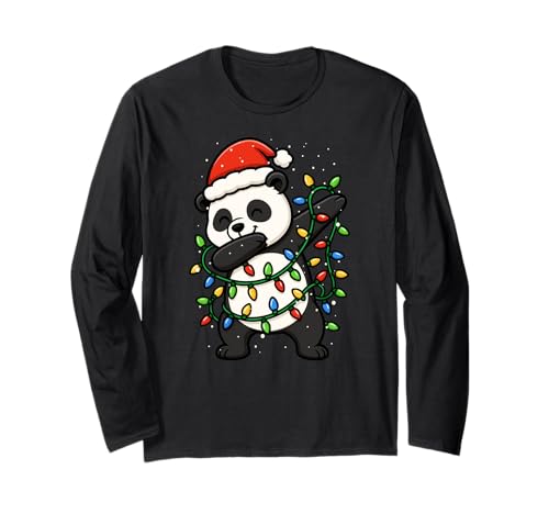 Lustiger Panda Dabbing Weihnachten Weihnachten Feiertage Jungen Mädchen Kinder Langarmshirt von XmasAxis1