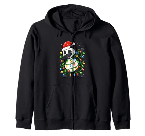 Lustiger Panda Dabbing Weihnachtsbeleuchtung Weihnachten Feiertage Jungen Kapuzenjacke von XmasAxis1