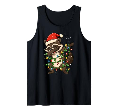 Lustiger Waschbär Weihnachten Dabbing Xmas Feiertage Jungen Mädchen Kind Tank Top von XmasAxis1