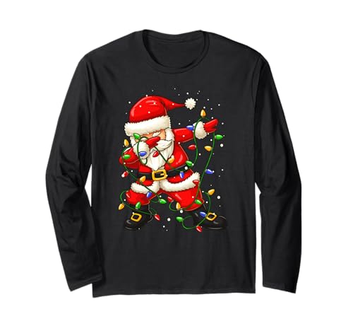 Lustiger Weihnachtsmann Dabbing Weihnachten Weihnachten Feiertage Jungen Mädchen Langarmshirt von XmasAxis1
