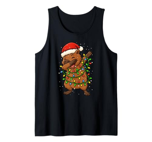 Lustiges Capybara-Tabbing an Weihnachten und Weihnachtsfeiertagen für Jungen und Mädchen Tank Top von XmasAxis1