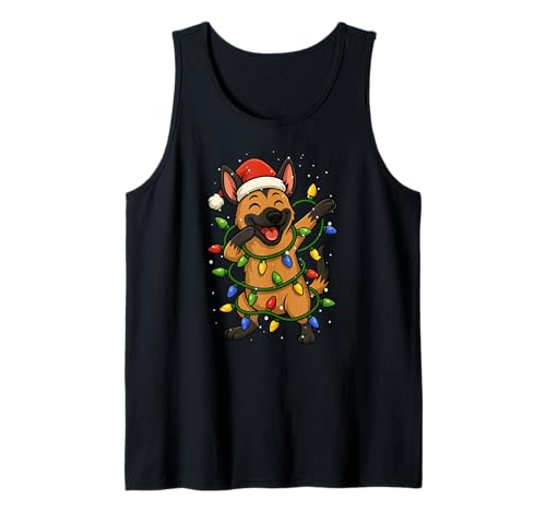 Lustiges belgisches Malinois Dabbing Weihnachten Weihnachten Mama Papa Kinder Tank Top von XmasAxis1