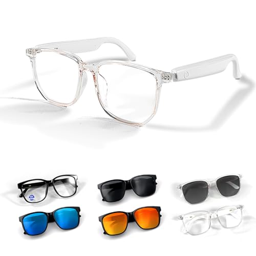 Intelligente Brille für Herren Damen mit Mikrofon Lautsprecher Blaulichtfilterbrille Polarisierten Brillengläsern Audio Wireless Bluetooth Smart Glasses mit Kopfhörer Lautsprecher Open Ear Headphone von Xmenha