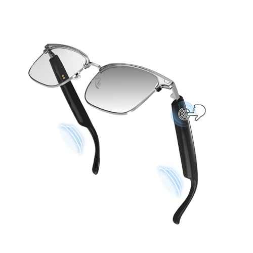 Xmenha Wireless Smart Sunglasses for Men Headphone Intelligente Audio Sonnenbrille für Herren Damen Brille mit Mikrofon Lautsprecher Polarisierten Brillengläsern Audiofunktion mit Open Ear Kopfhörer von Xmenha