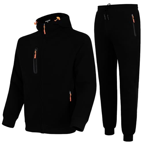 Xmgelp Herren-Sweatsuits, 2-teiliges Set, Fleece, Trainingsanzug, Jogginganzüge, Freizeit-Outfits für Herren, Schwarz, Größe 3XL Xmgelp Herren-Sweatsuits, 2-teiliges Set, Fleece, Trainingsanzug, Jogginganzüge, Freizeit-Outfits für Herren, Schwarz, Größe 3XL von Xmgelp