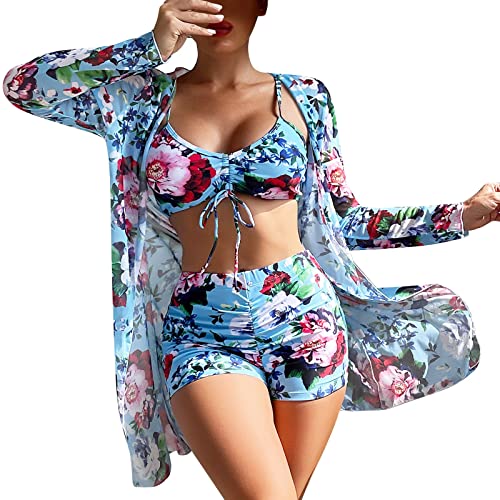 Frauen Sexy 3 Stück Bikini Set Badeanzug Langarm Push Up Bademode Strand Strickjacke Tragen Badeanzug Billiguhr von Xmiral