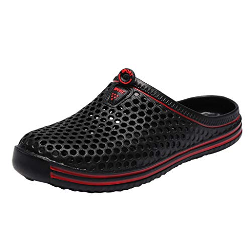 Xmiral Badeschuhe Loch Schuhe Paare Gummisohle Hausschuh Strandschuhe f黵 Herren Damen Verschlei遞est Barfu?Badesandale Wasserschuhe(Schwarz,43 EU) von Xmiral