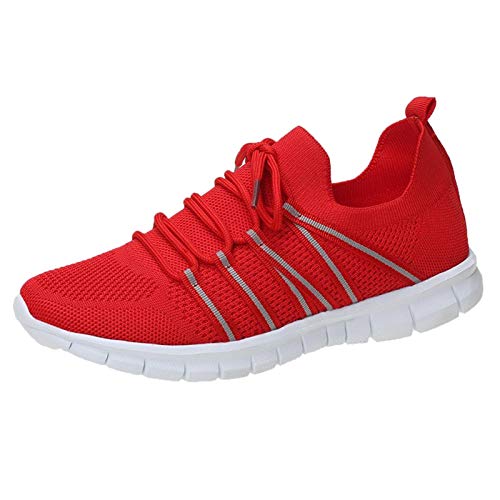 Xmiral Damen Fitness Laufschuhe Atmungsaktiv rutschfeste Mode Sneaker Sportschuhe(38,Rot) von Xmiral