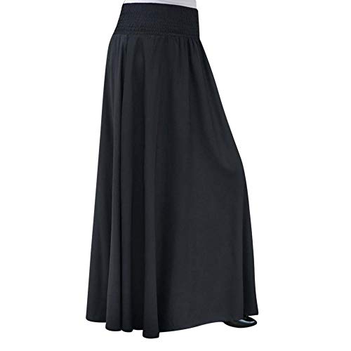 Xmiral Damen Rock Lange Elastischer Zigeuner Rock Retro Langer Maxi-Rock Weinlese-Kleid(S,Schwarz) von Xmiral