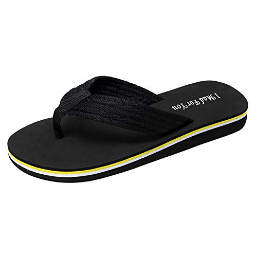 Xmiral Flip-Flops Herren Sommer Beach Sandalen Rutschfeste Strandhausschuhe(42,Schwarz) von Xmiral