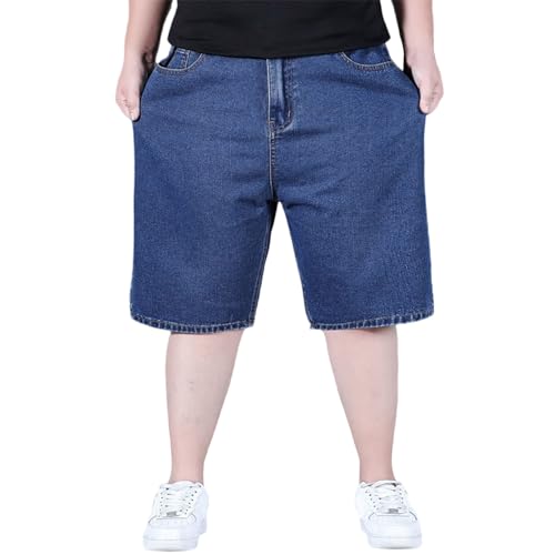 Xmiral Herren Jeansshorts aus Baumwolle in großen Größen für den Außenbereich lässig Alltag große Jeansgröße 8XL Unterhosen Shorts (Blue XXXXXXXXL) von Xmiral