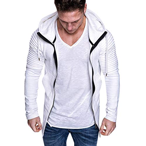 Xmiral Herren Sweatshirt Top Herbst Langarm Plaid Hoodie Mit Kapuze T-Shirt Outwear Streetwear Kapuzenpullover Outdoor Sportbekleidung(Z Wei?L) von Xmiral