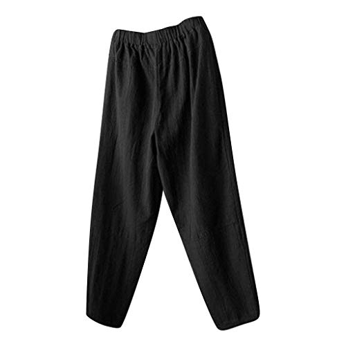 Xmiral Hosen Herren Elastische Taille Einfarbig Jogginghose mit Tasche f黵 M鋘ner Gerade Strecken Cargohose Bleistifthosen(Schwarz,M) von Xmiral