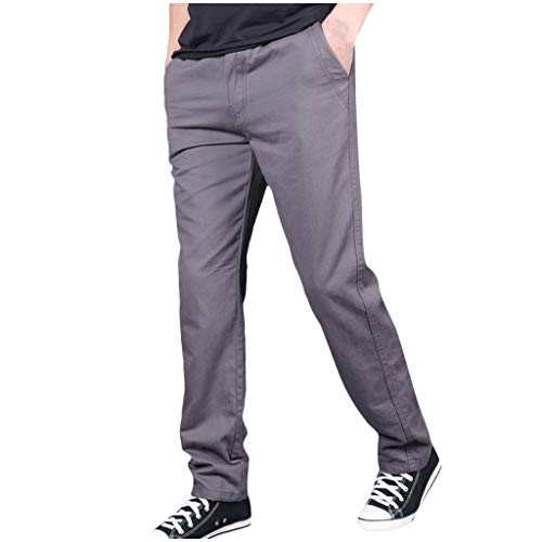 Xmiral Jogginghose Herren Gro遝 Gr鲞e Rei遶erschluss Cargohose Einfarbig Hosen Multi-Tasche Overall Sporthose(b Grau,XL) von Xmiral