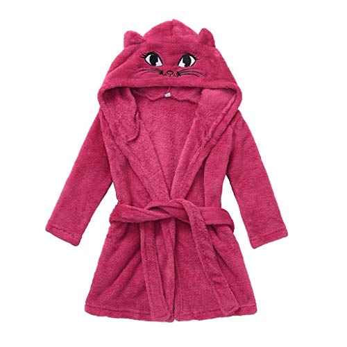 Xmiral Jungen M鋎chen Cartoon Mit Kapuze Badem鋘tel Flanell Nachtw鋝che + Schuhe Outfits (6-12 Monate, Rose Red - Badem鋘tel) von Xmiral