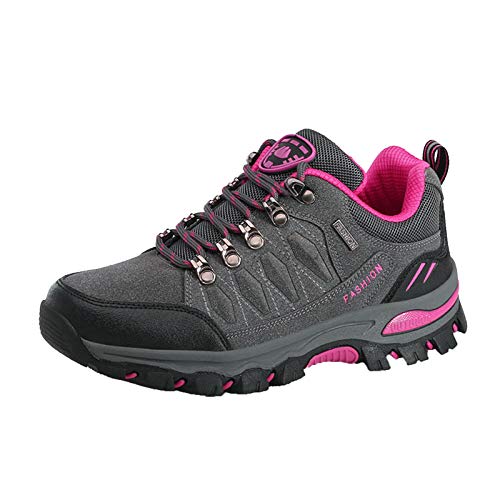 Xmiral Outdoor-Wanderschuhe f黵 Damen Outdoor-Schuhe rutschfeste, Verschlei遞este Wanderschuhe Reiseschuhe mit Dicken Sohlen(38,Grau) von Xmiral