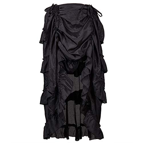 Xmiral R鯿ke Damen R黶chen Piratenrock Steampunk Gothic Rock Abendkleid Unterrock Performance-Kleidung(6XL,Schwarz) von Xmiral