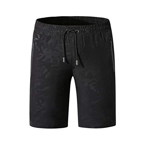 Xmiral Shorts Badehose f黵 Herren Trocknen schnell am Strand Surfen Laufen Schwimmen(5XL,Schwarz) von Xmiral