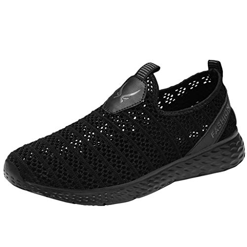 Xmiral Sportschuhe Wasserschuhe Herren Mesh Schuhe Gummisohle Turnschuhe Strandschuhe Badeschuhe Laufschuhe Einfarbig Gymnastikschuhe Verschlei遞est(Schwarz,44 EU) von Xmiral