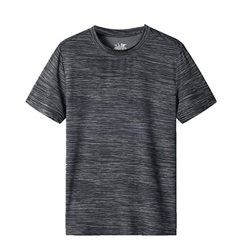 Xmiral T-Shirt Herren Lässige Atmungsaktive Herren-T-Shirts mit Rundkragen und Schnell Trocknender Kleidung T-Shirt Geschnittenes Shirt für Männer(Grau,3XL) von Xmiral