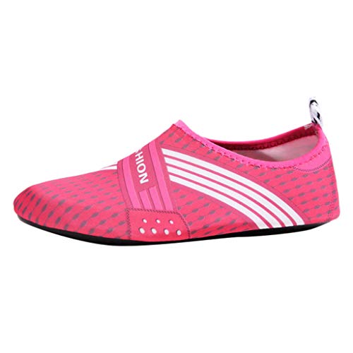 Xmiral Wasserschuhe Aqua Schuhe Paare Gummisohle Strandschuhe Verschlei遞est Barfu?Tauchschuhe Sportschuhe Strandschuhe Schnelltrocknend(Rot,35/36 EU) von Xmiral