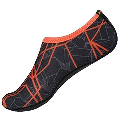 Xmiral Wasserschuhe Damen Gummisohle Drucken Laufschuhe Trocknend Badesandale Schwimmschuhe Wasserdicht Barfu?Schuhe f黵 Pool Surfen Yoga rutschfest Badelatschen(Grau,36-37 EU) von Xmiral