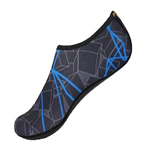 Xmiral Wasserschuhe Damen Gummisohle Drucken Laufschuhe Trocknend Badesandale Schwimmschuhe Wasserdicht Barfu?Schuhe f黵 Pool Surfen Yoga rutschfest Badelatschen(Marine Blau,32-33 EU) von Xmiral