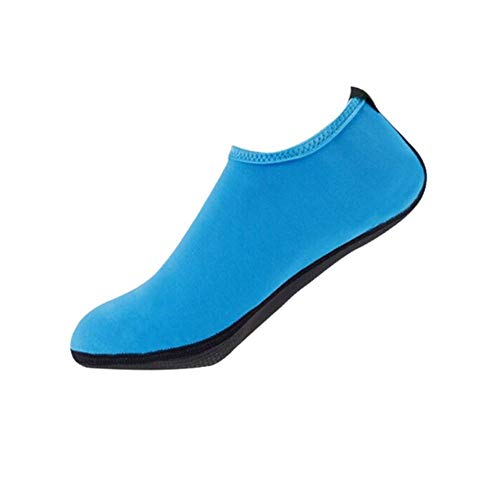 Xmiral Wasserschuhe Damen Gummisohle Einfarbig Laufschuhe Trocknend Badesandale f黵 Pool Surfen Yoga Schwimmschuhe Wasserdicht Barfu?Schuhe rutschfest Badelatschen(Blau,44-45 EU) von Xmiral