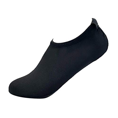 Xmiral Wasserschuhe Damen Gummisohle Einfarbig Laufschuhe Trocknend Badesandale f黵 Pool Surfen Yoga Schwimmschuhe Wasserdicht Barfu?Schuhe rutschfest Badelatschen(Schwarz,34-35 EU) von Xmiral