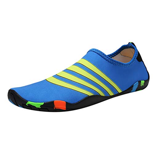 Xmiral Wasserschuhe Strandschuhe Herren Gummisohle Tauchschuhe Barfu?Hausschuh f黵 Paare Verschlei遞est Badeschuhe Schuhe(Blau,43 EU) von Xmiral