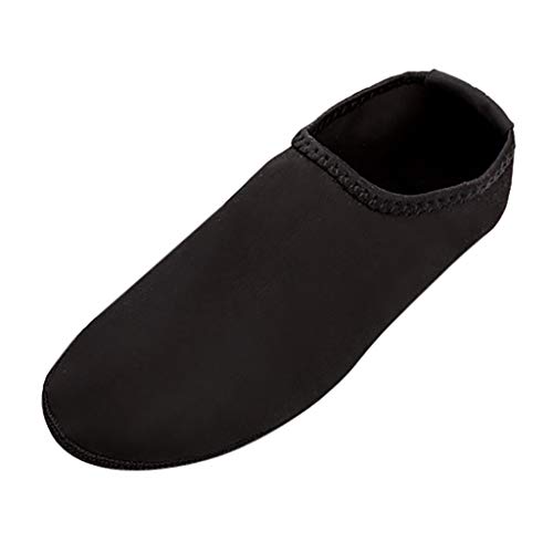 Xmiral Wasserschuhe Strandschuhe Paare Gummisohle Einfarbig Barfu?Badesandale Hausschuh f黵 Herren Damen Verschlei遞est Badeschuhe Schuhe(Schwarz,44/45 EU) von Xmiral