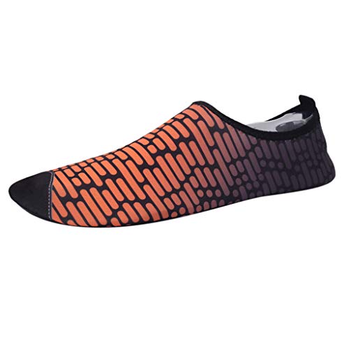 Xmiral Wasserschuhe Strandschuhe Paare Gummisohle Imitation Ziegel Gestreift Tauchschuhe Barfu?Hausschuh f黵 Herren Damen Verschlei遞est Badeschuhe Schuhe(Orange,35/36 EU) von Xmiral