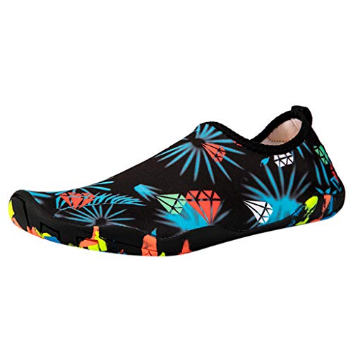 Xmiral Wasserschuhe Strandschuhe Paare Gummisohle Schwimmschuhe Tauchschuhe Laufschuhe Badeschuhe Barfu?Strandschuhe Hausschuh f黵 Herren Damen(Schwarz,40 EU) von Xmiral