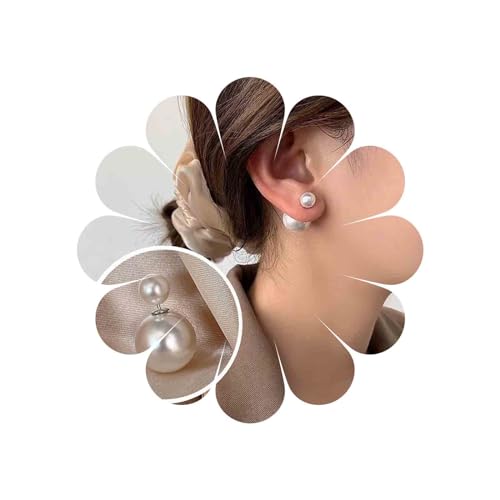 Xmsrn Boho Perlenohrstecker Ohrringe Vintage Perlenohrringe Silber Vorne Hinten Ohrringe Beidseitig Perlen Ohrstecker Schmuck Für Frauen Und Mädchen von Xmsrn