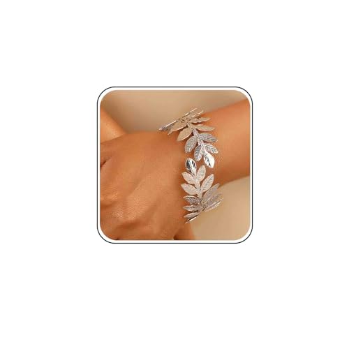 Xmsrn Vintage Blatt Armreif Armband Punk Blatt Manschette Armband Silber Zweig Und Blätter Armreif Manschette Armband Offenes Blatt Armreif Manschette Armband Für Frauen von Xmsrn