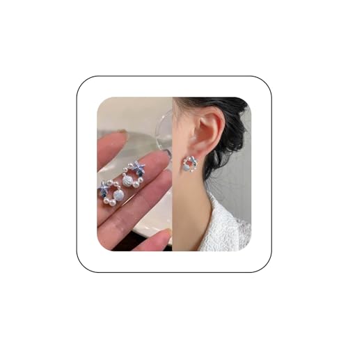 Xmsrn Vintage Blaue Muschel Ohrringe Muschel Perle Ohrstecker Ohrringe Jakobsmuschel Ohrstecker Blau Seestern Ohrringe Schmuck Für Frauen Und Mädchen von Xmsrn