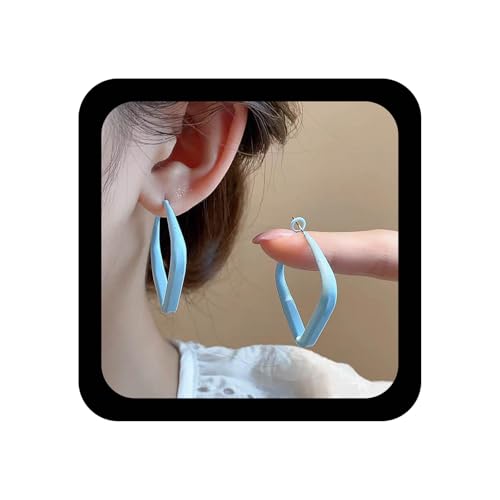 Xmsrn Vintage Blaue Quadratische Tropfenohrringe Süße Reifen Quadratische Ohrstecker Hohle Ohrringe Offene Geometrische Ohrringe Niedliche Große Schmuck Für Frauen von Xmsrn