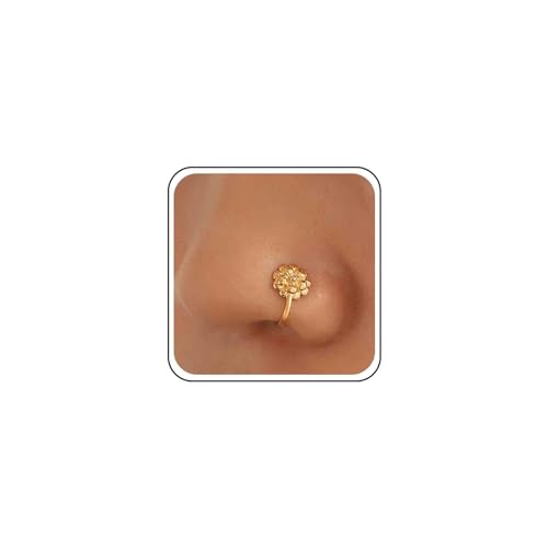 Xmsrn Vintage Blume Nasenring Metall Blume Nase Manschette Metall Blume Kupfer Afrikanischen Nasenring Gold Fake Nicht Durchbohrt Nase Ring Schmuck Für Frauen Und Mädchen von Xmsrn