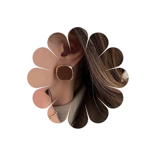 Xmsrn Vintage Braun Emaille Quadratische Ohrringe Quadratische Ohrstecker Braun Quadratische Ohrringe Braun Minimal Ohrringe Für Frauen von Xmsrn