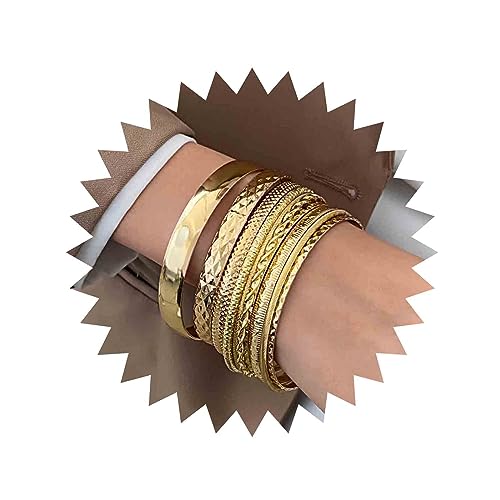 Xmsrn Vintage Geschichtet Armreif Armband Set Punk Stapelbar Armband Indischen Multi Armreif Armband Set Gold Multi-Layer-Armband Für Frauen von Xmsrn