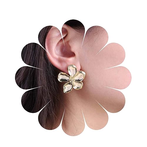 Xmsrn Vintage Gold Blume Ohrstecker Ohrringe Große Blume Ohrringe Emaille Blume Ohrringe Gold Blume Aussage Ohrringe Für Frauen von Xmsrn