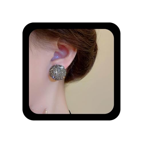 Xmsrn Vintage Graue Kristall Ohrstecker Graue Halbe Kugel Ohrringe Runde Strass Ohrringe Statement Ohrstecker Kristall Clustar Schmuck Für Frauen von Xmsrn