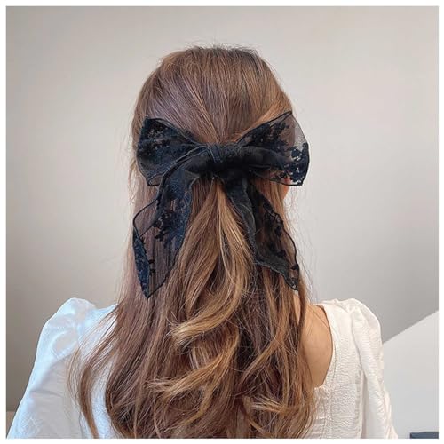 Xmsrn Vintage Große Spitze Haarspange Barrette Schwarzer Bogen Spitze Haarspange Französisches Netz Bogen Haarspange Kopfschmuck Schwarze Seidenschleife Haarschmuck Für Frauen Und Mädchen (schwarz) Xmsrn Vintage Große Spitze Haarspange Barrette Schwarzer Bogen Spitze Haarspange Französisches Netz Bogen Haarspange Kopfschmuck Schwarze Seidenschleife Haarschmuck Für Frauen Und Mädchen (schwarz) von Xmsrn
