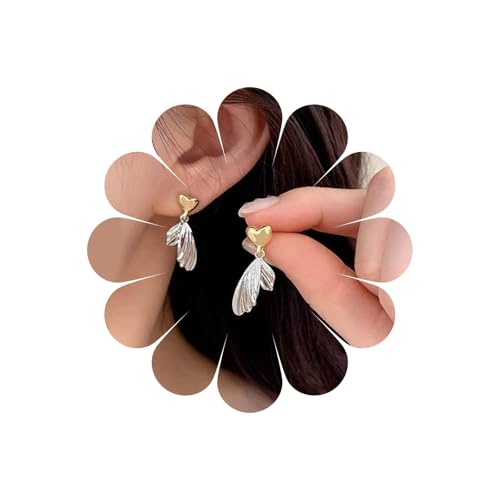 Xmsrn Vintage Herz Liebe Ohrstecker Ohrringe Boho Fisch Schwanz Tropfen Ohrringe Winzige Liebe Herz Ohrringe Ozean Fisch Schwanz Baumeln Ohrringe Für Frauen von Xmsrn