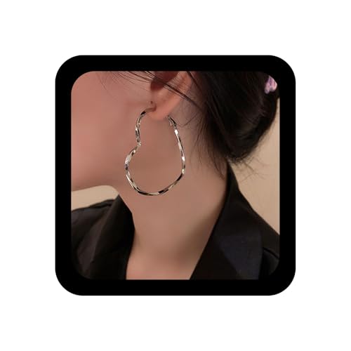 Xmsrn Vintage Hohle Herz Liebe Baumeln Ohrringe Offen Große Herz Ohrstecker Ohrringe Spirale Liebe Tropfen Silber Große Reifen Kreis Schmuck Für Frauen von Xmsrn