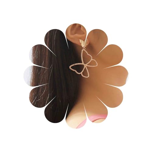 Xmsrn Vintage Hohle Schmetterling Ohrringe Große Schmetterling Tropfen Ohrring Gold Offene Schmetterling Ohrstecker Übertrieben Schmetterling Ohrringe Schmuck Für Frauen Und Mädchen (Gold) von Xmsrn
