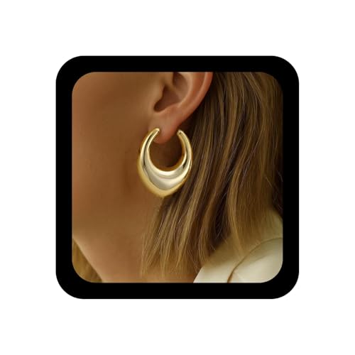 Xmsrn Vintage Hohle Tropfen Ohrringe Schwere Wassertropfen Ohrstecker Offene Ovale Kreis Tropfen Ohrringe Gold Klobige Geometrische Übertrieben Schmuck Für Frauen von Xmsrn